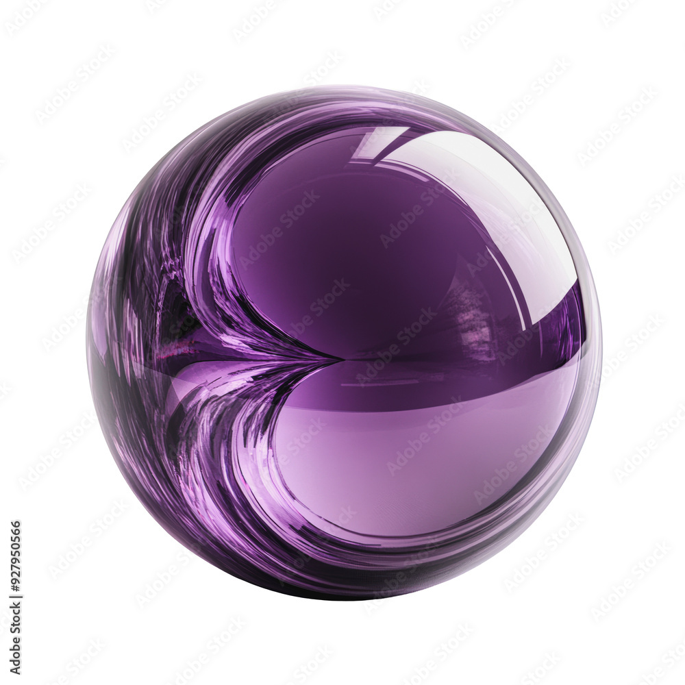 PNG Purple glass sphere with swirling pattern PNG Purple glass sphere with swirling pattern