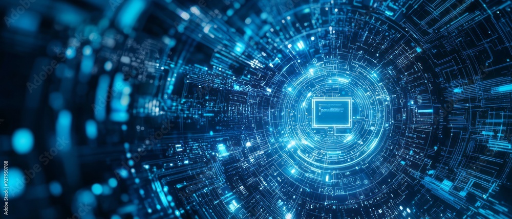 Fototapeta premium Cybersecurity Ai banner