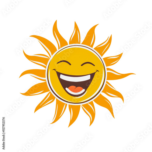 PNG Happy sun character with smiling face and rays