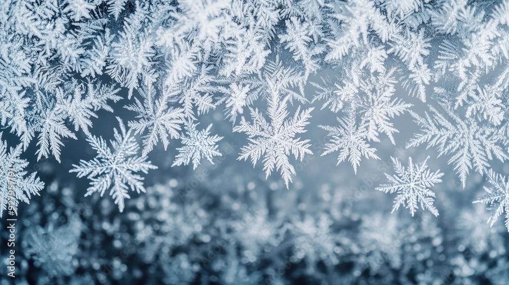 Frozen Windowpane with Delicate Snowflake Patterns. Frozen Windowpane with Delicate Snowflake Patterns.