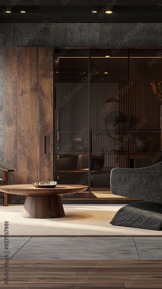 Modern Room Interior. Living Room with Industrial Concept Modern Room Interior. Living Room with Industrial Concept