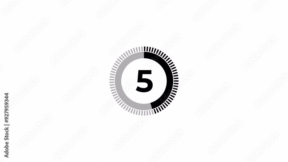10 second countdown with circle animation, 10 to 0 animation countdown. 4k video