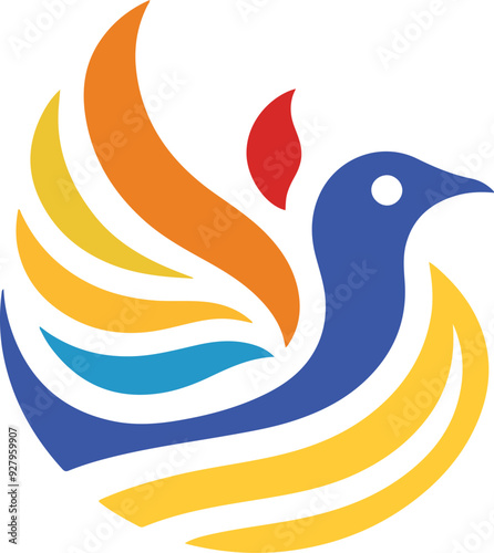 Bird  silhouette color  illustration 14