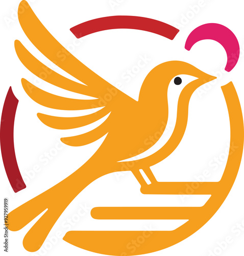 Bird  silhouette color  illustration 15