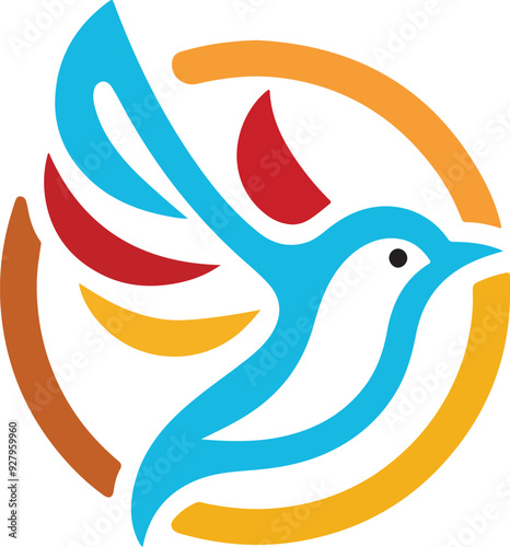 Bird  silhouette color  illustration 13