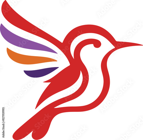 Bird  silhouette color  illustration 12