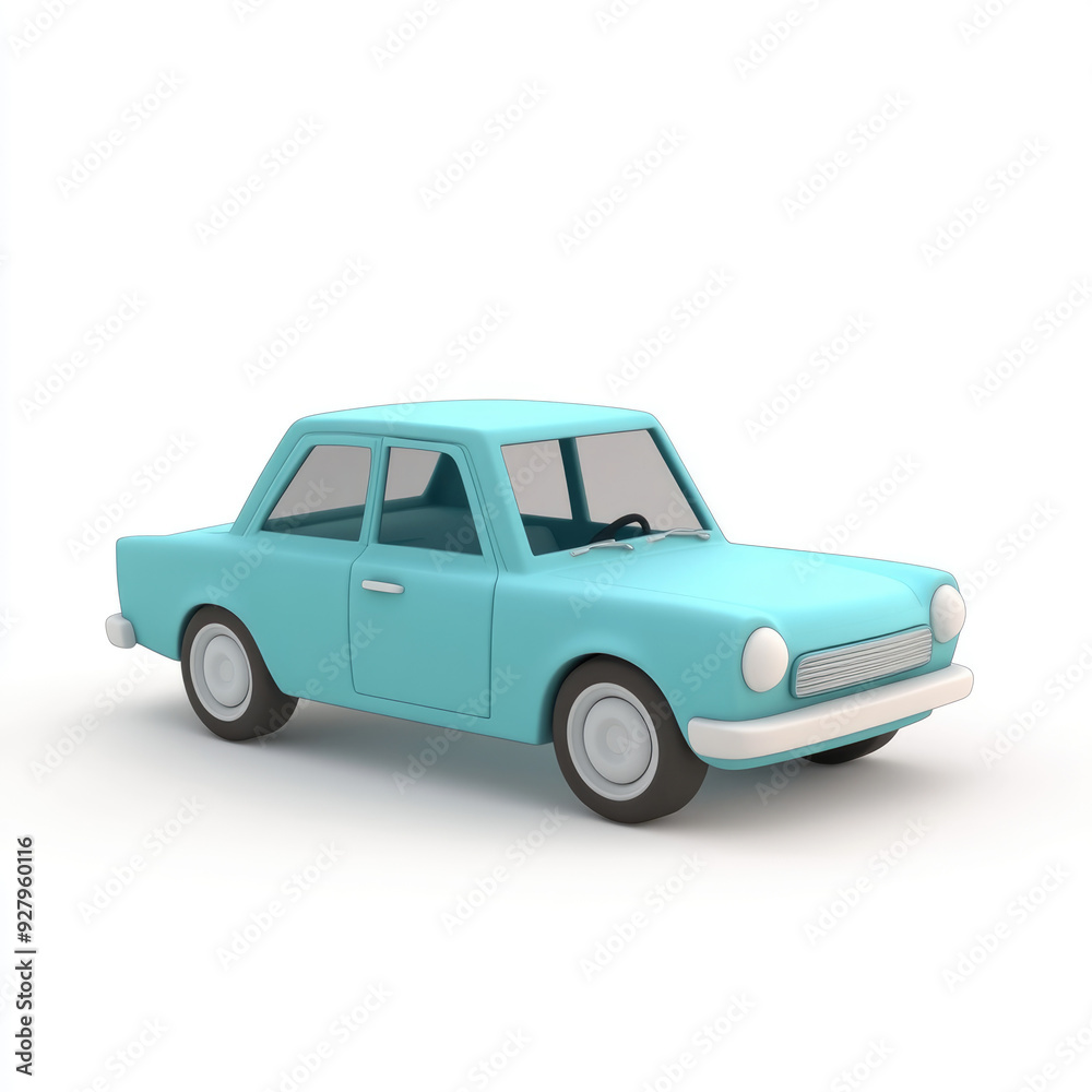 3D cartoon car. on a solid white background 3D cartoon car. on a solid white background