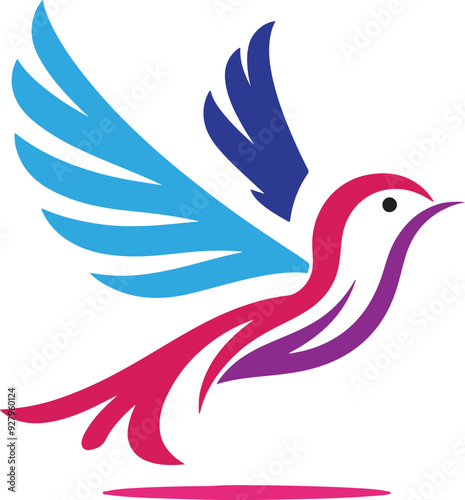 Bird  silhouette colorr illustration 01