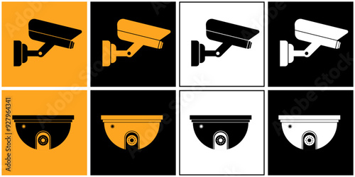 CCTV camera in operation sign and symbol. Vector illustration.