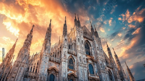 Duomo di Milano at Sunset. photo