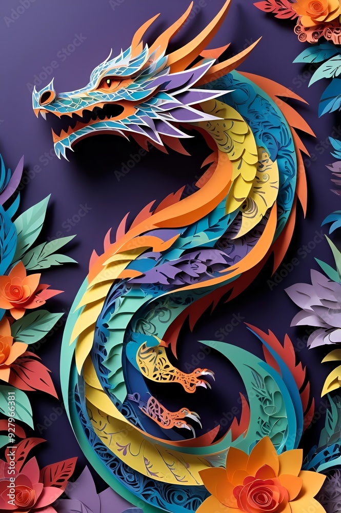 Paper Dragon in a Garden Paper Dragon in a Garden
