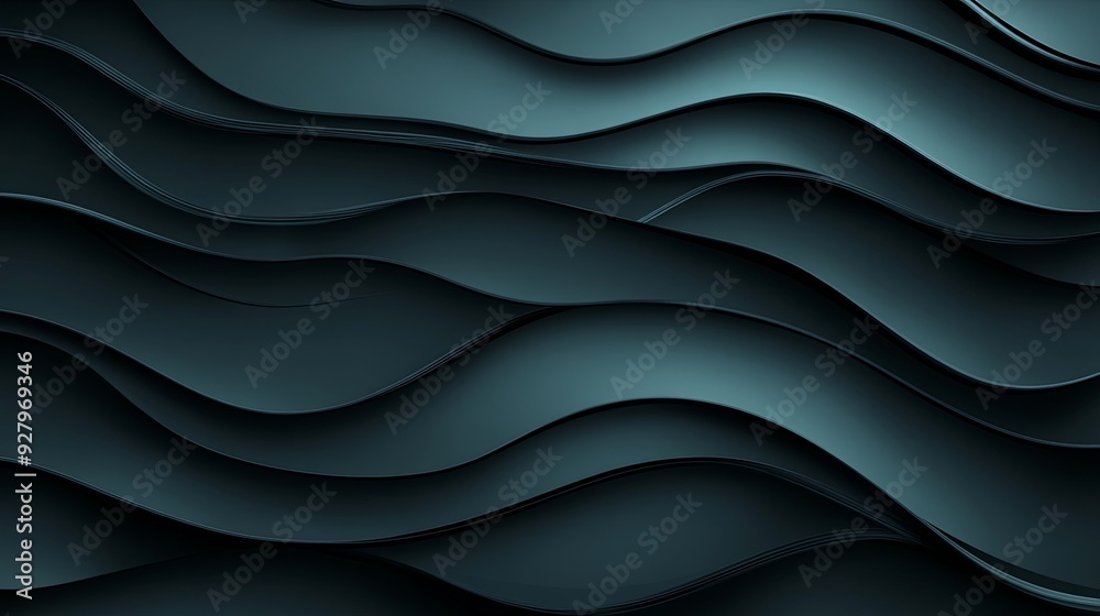 Elegant vector design of teal wavy lines on a black background, embodying minimalism and high-resolution 8K quality for modern aesthetics. Elegant vector design of teal wavy lines on a black background, embodying minimalism and high-resolution 8K quality for modern aesthetics.