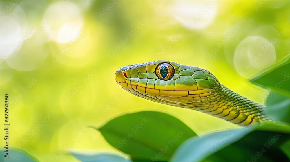 Fototapeta premium Snake isolated on summer background