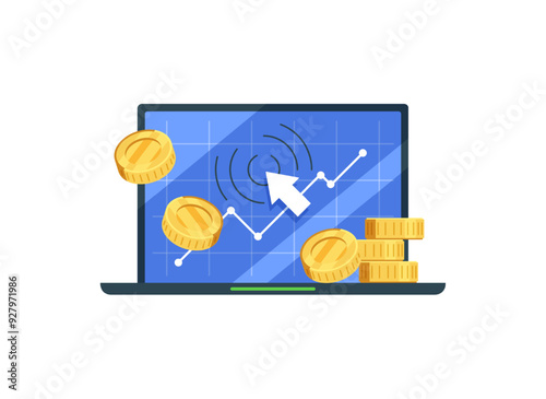 Pay per click,internet marketing,Vector banner,flat design icon vector illustration