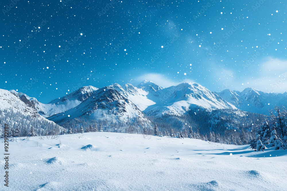 Snowy Mountain Range Winter Landscape Snowy Mountain Range Winter Landscape