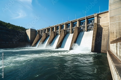 Hydro electric dam in the morning