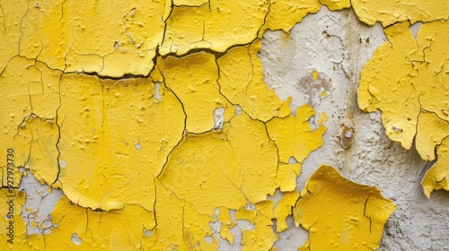 Close up of Yellow Painted Wall Texture