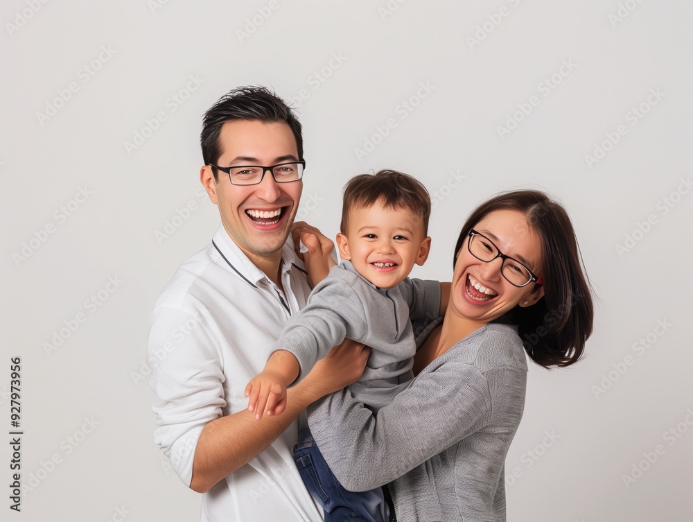 Family father mother son daughter kid studio photo white background Family father mother son daughter kid studio photo white background