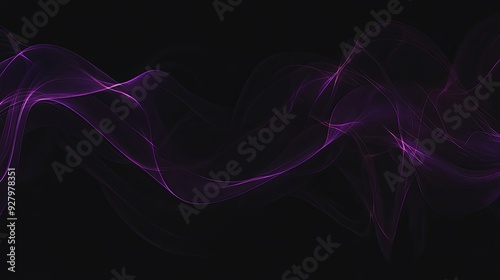  Stylish vector art featuring purple wavy lines against a sleek black backdrop, showcasing minimalistic design in high-definition 8K resolution