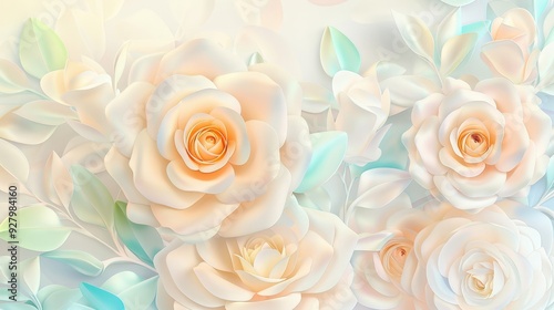 A bouquet of white roses with green leaves
