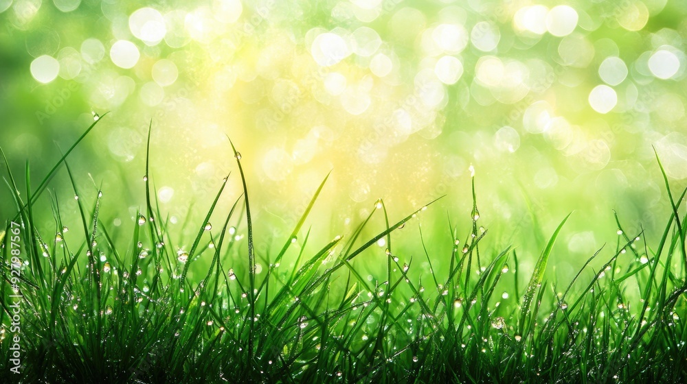 Green grass with dew drops. Perfect for nature or spring designs. Green grass with dew drops. Perfect for nature or spring designs.