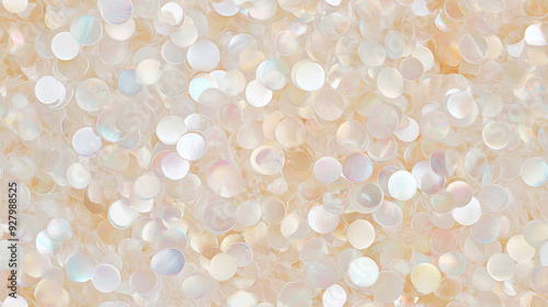 glistening pearl sequin texture with scattered opal and ivory accents photo