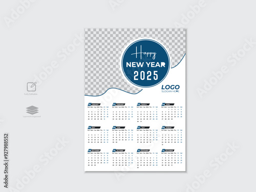 Creative corporate 2025 Calendar Design Template.