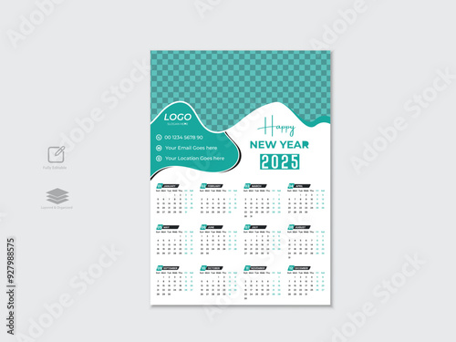 Creative corporate 2025 Calendar Design Template.