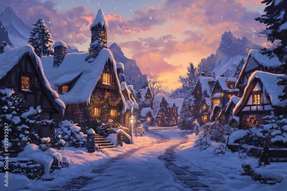Enchanted Christmas Eve Snowy Village: A Cozy anime-style Winter ...