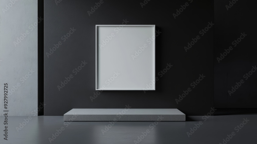 White picture frame on black background White picture frame on black background