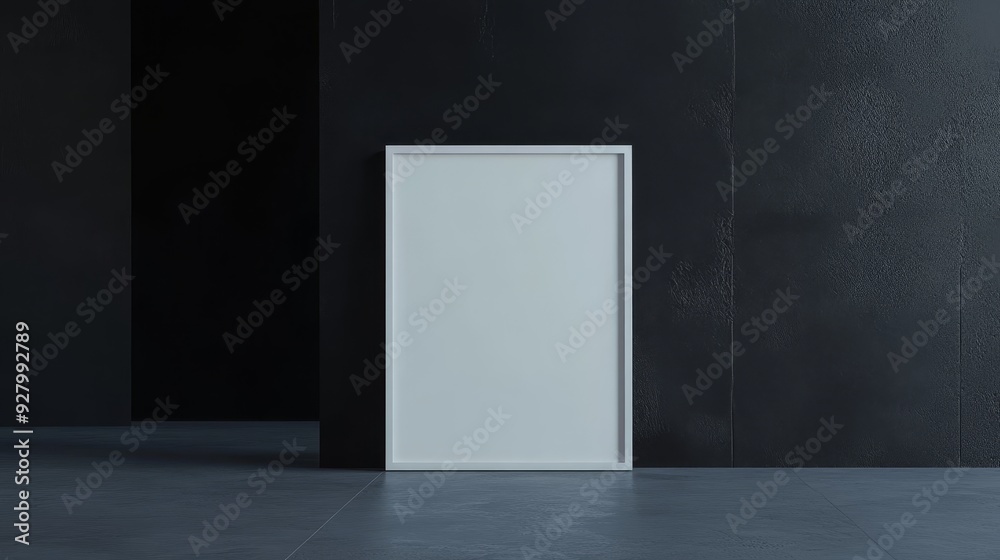 White picture frame on black background White picture frame on black background