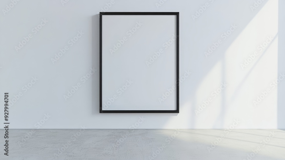 Black picture frame on white background Black picture frame on white background