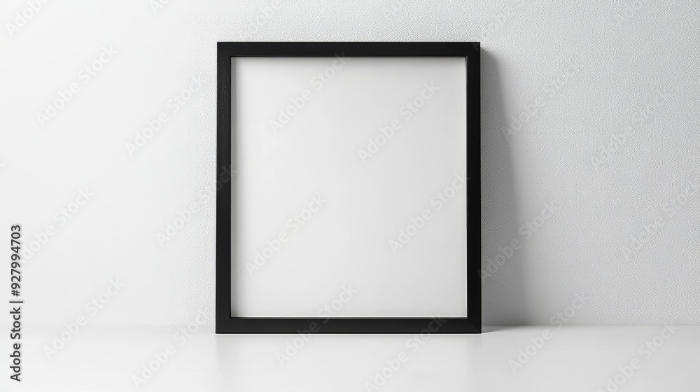Black picture frame on white background Black picture frame on white background