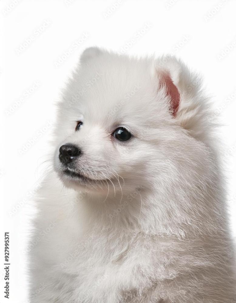日本スピッツの子犬のポートレート(Japanese Spitz puppy portrait on white background)
日本スピッツの子犬のポートレート(Japanese Spitz puppy portrait on white background)