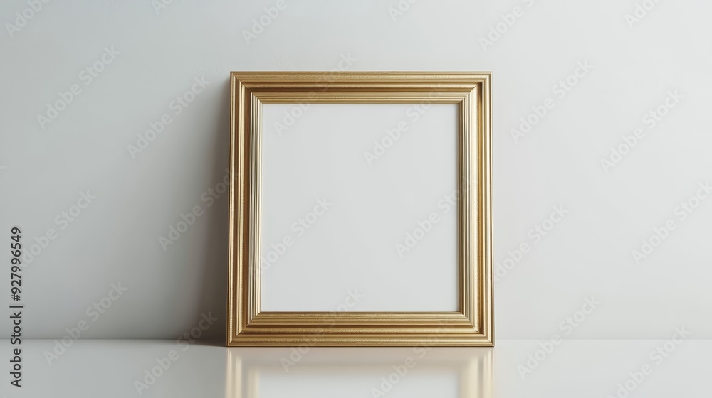 Gold picture frame on white background Gold picture frame on white background