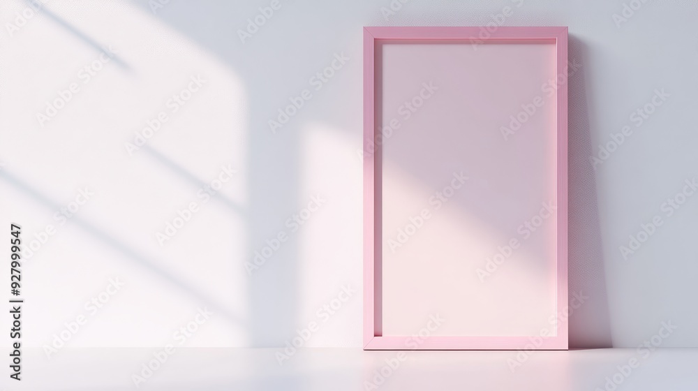 Pink picture frame on white background Pink picture frame on white background