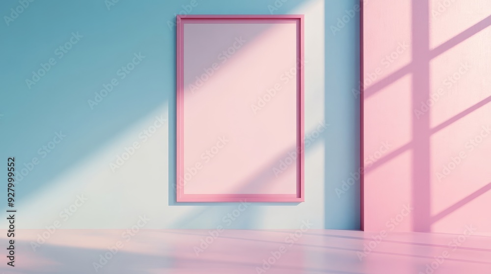 Pink picture frame on white background Pink picture frame on white background