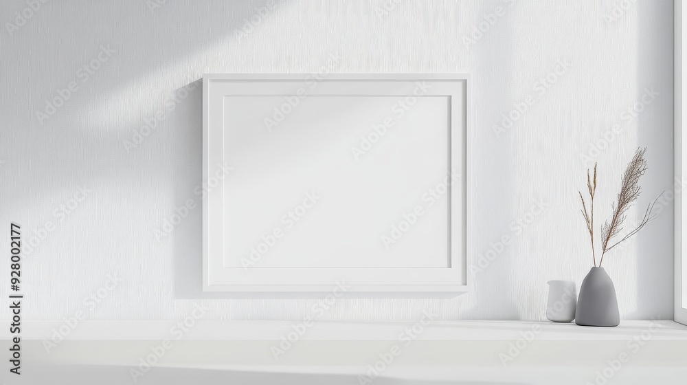 White picture frame on white background White picture frame on white background