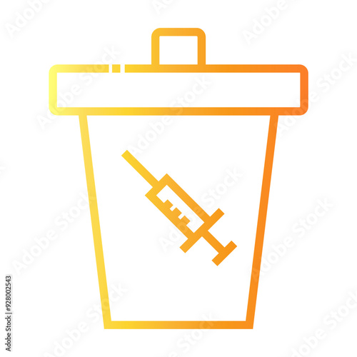 vaccine rubbish bin Line Gradient Icon