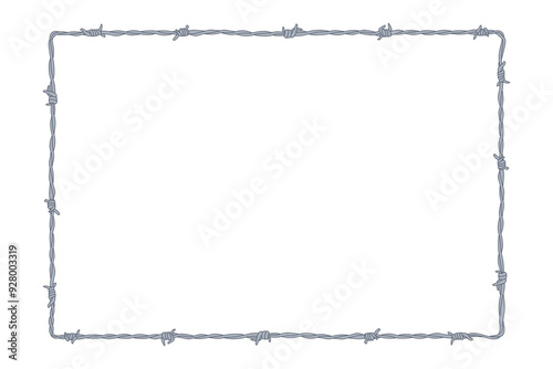 Barbed wire rectangle border frame vector