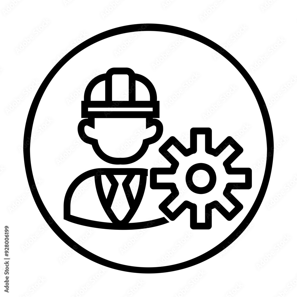 mechanical engineer profile Line Icon mechanical engineer profile Line Icon