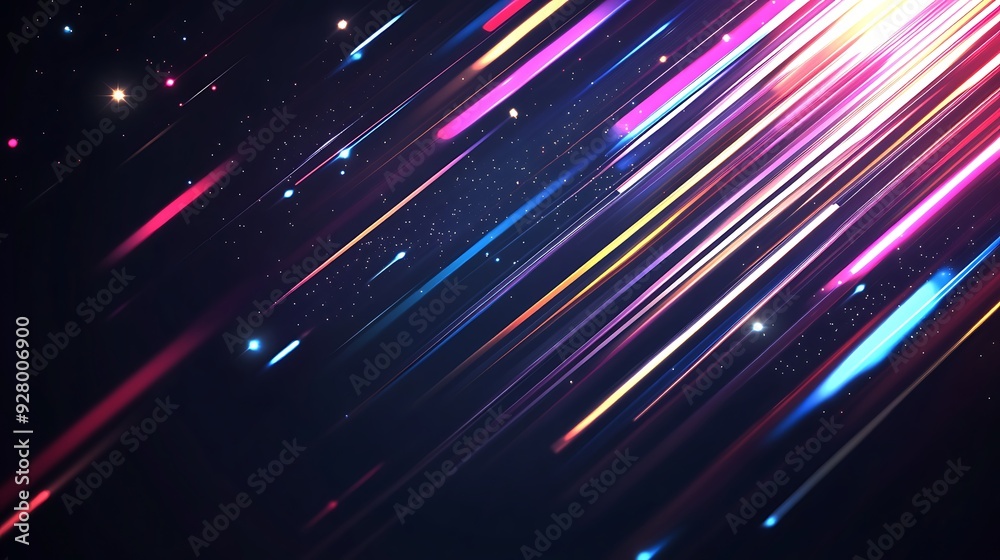 Abstract Neon Lights and Stars Abstract Neon Lights and Stars