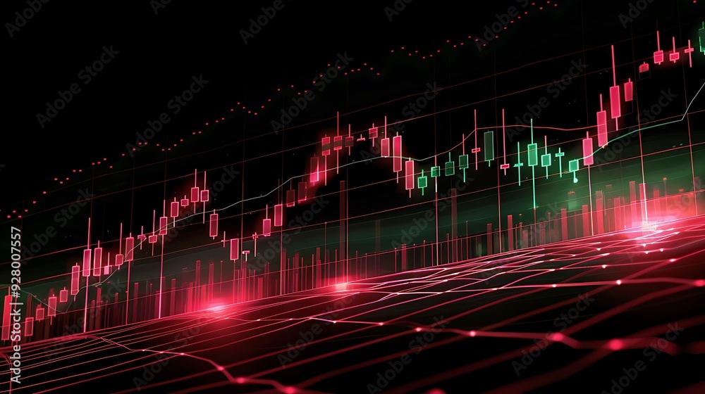 Abstract Stock Market Graph with Red and Green Candle Sticks Abstract Stock Market Graph with Red and Green Candle Sticks