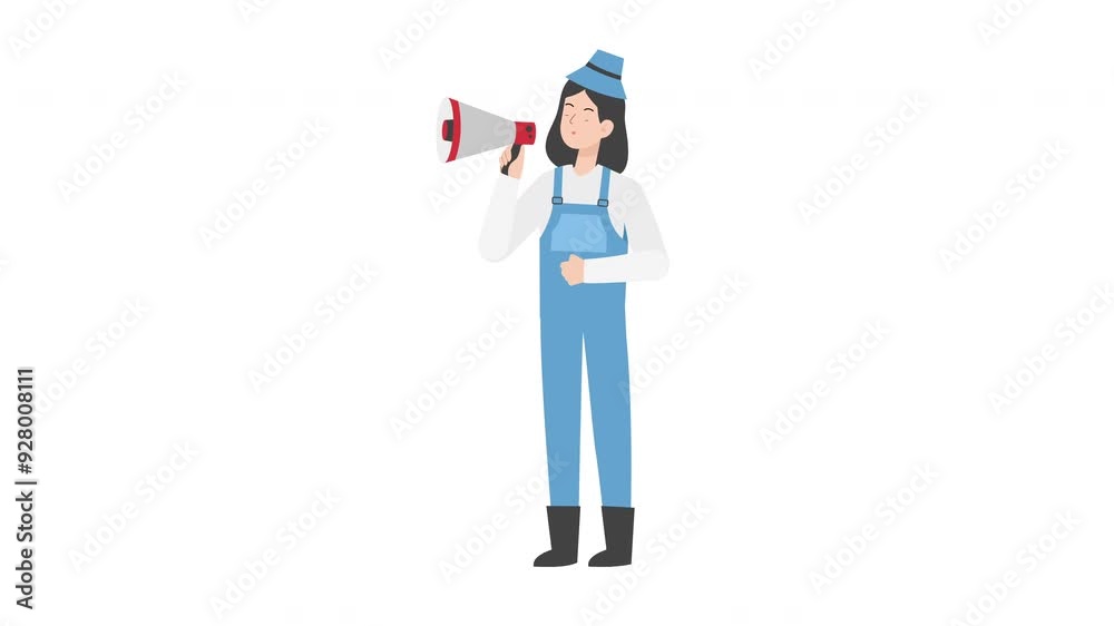 Farmer Holding megaphone Farmer Holding megaphone