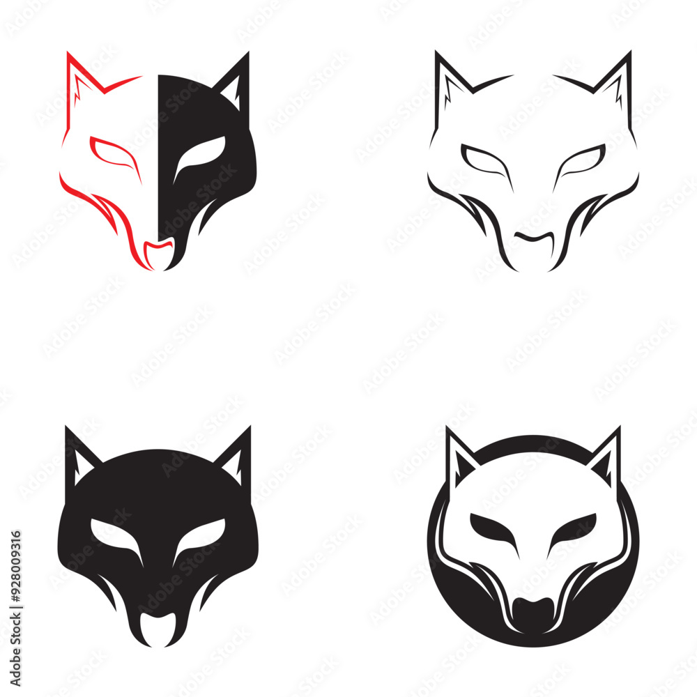 Wolf logo template vector icon Wolf logo template vector icon
