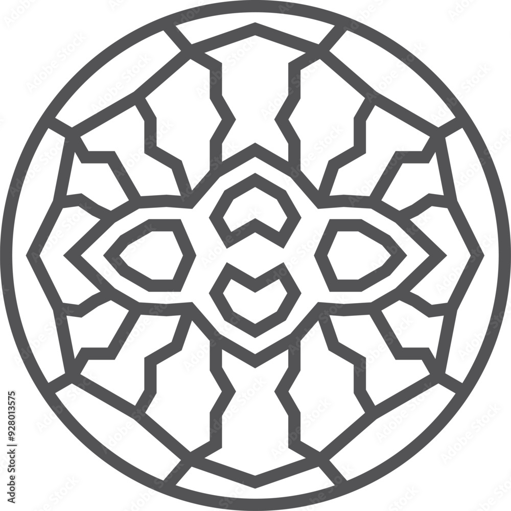 Korean round ornament emblem. Chinese decorative label Korean round ornament emblem. Chinese decorative label