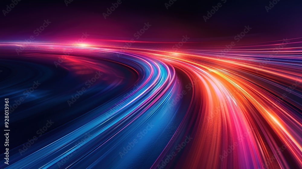 Abstract background of blue and red glowing streaks of light. Abstract background of blue and red glowing streaks of light.