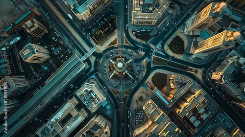 Aerial view of Riyadh city, Saudi Arabia.