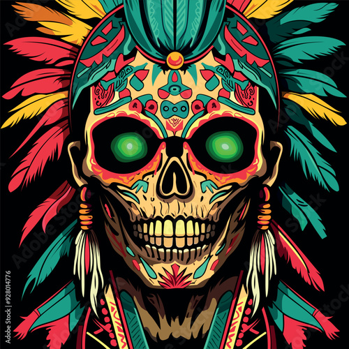 ILLUSTRATION OF NATIVE WITH PENACHO