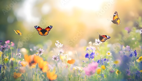 butterfly and flowers